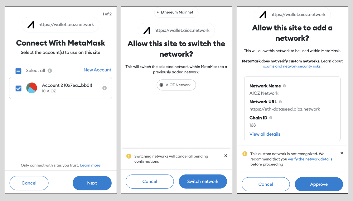 Add AIOZ Network in Metamask