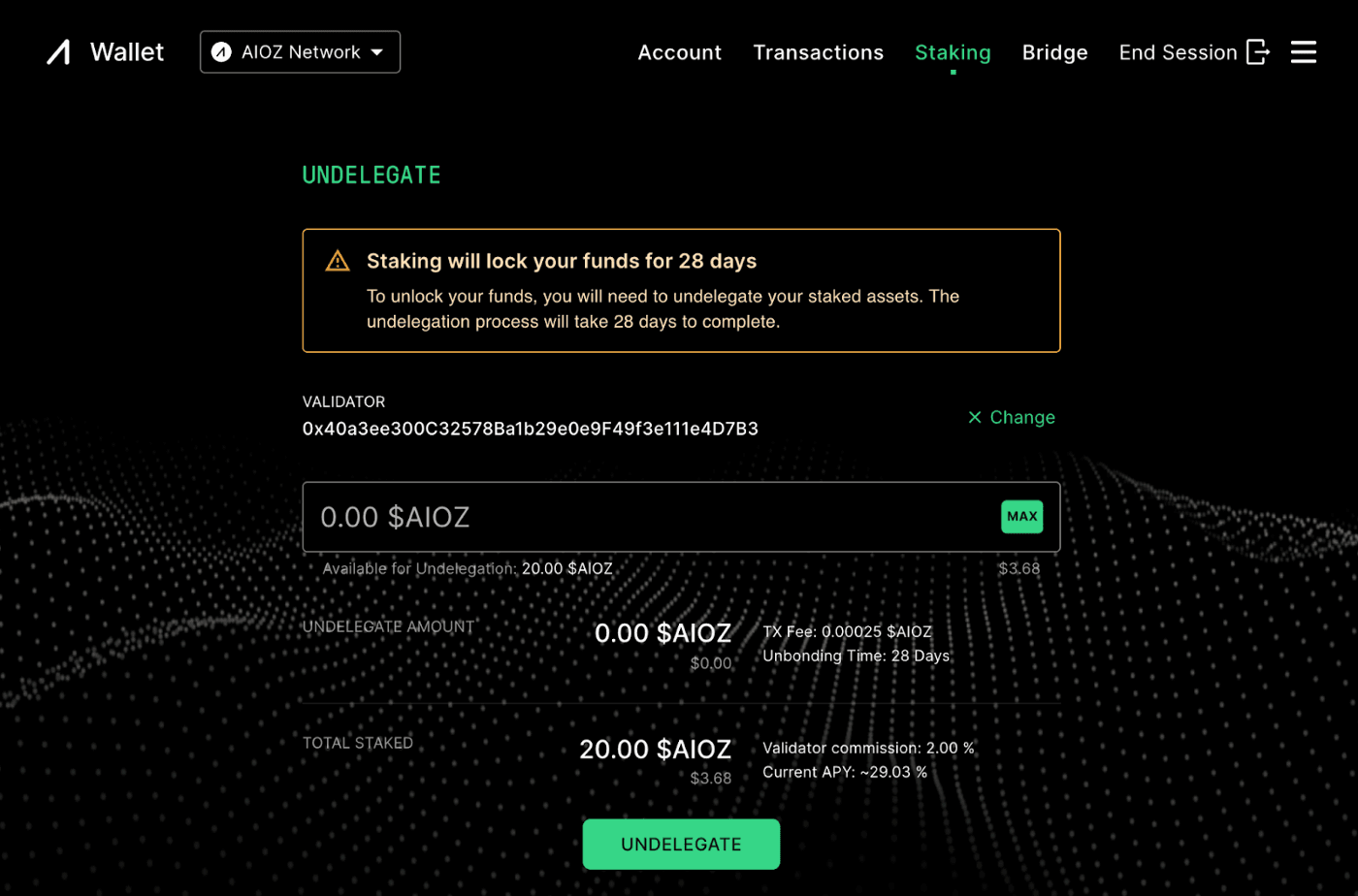 Undelegate